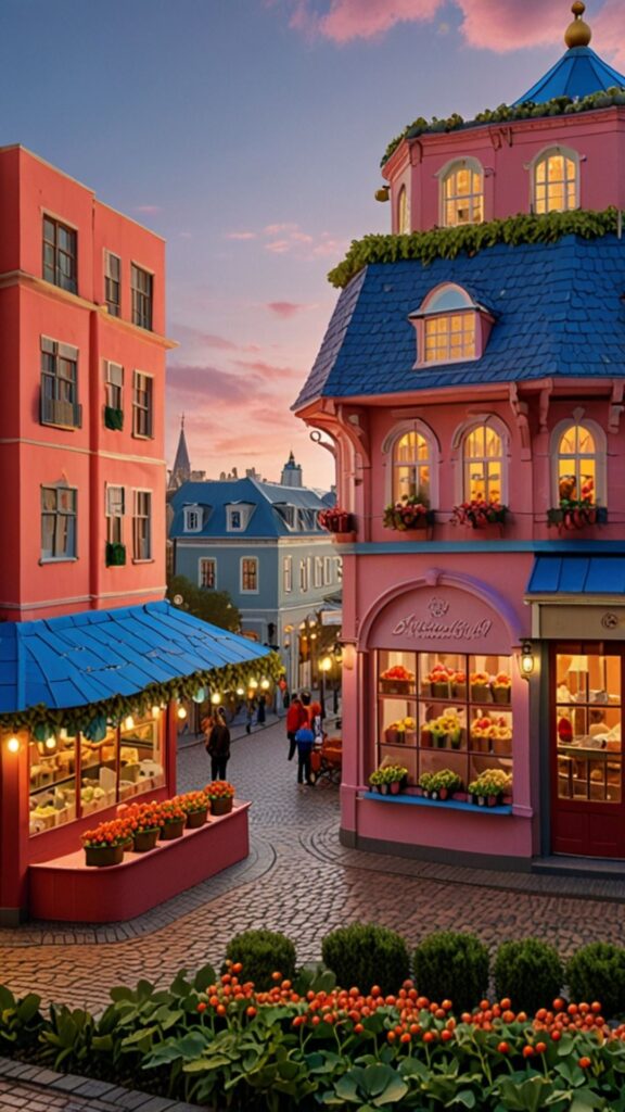 night city strawberry shortcake cartoon wallpaper