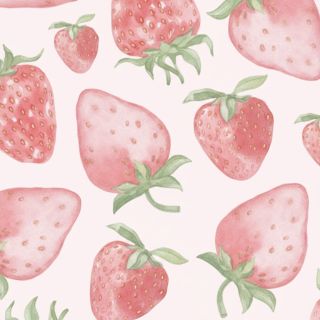 Minimal strawberry art in pink aesthetic cute strawberry wallpaper