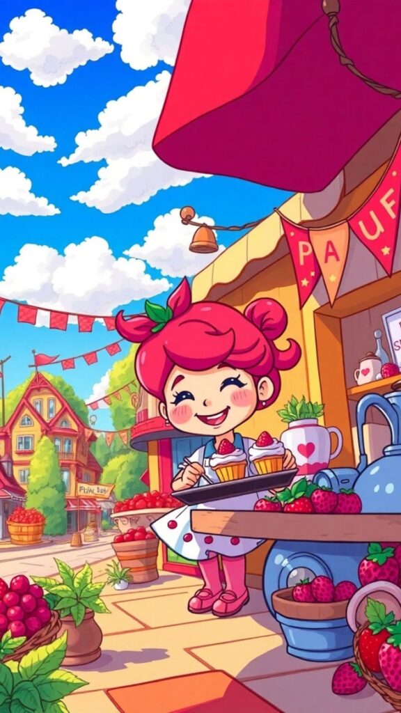sweet strawberry shortcake cartoon wallpaper