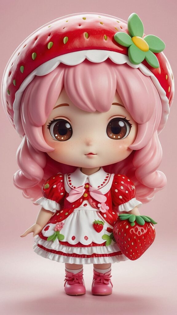 beautiful eyes strawberry shortcake cartoon wallpaper