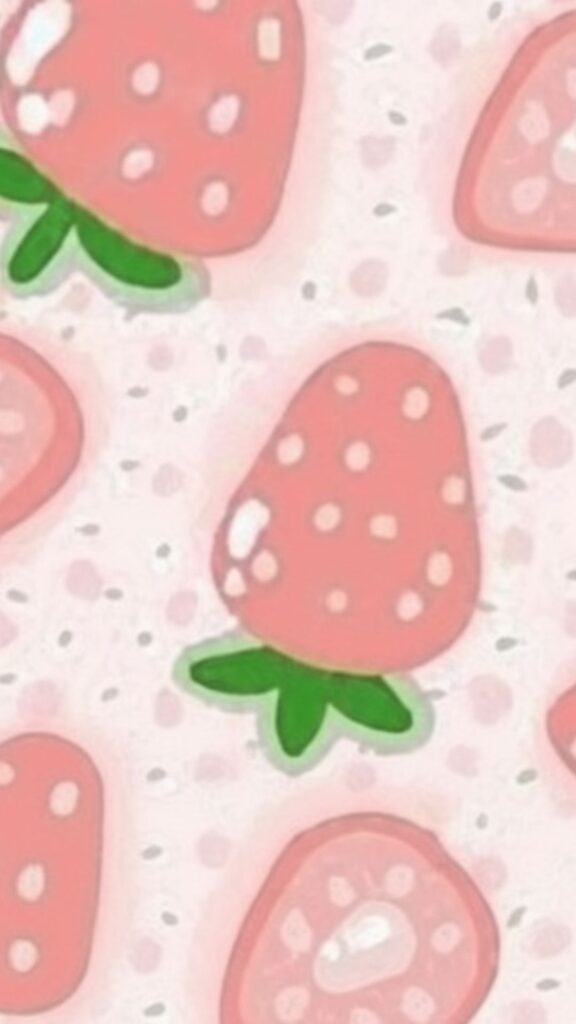 strawberries with dreamy blur effect on pastel background – aesthetic strawberry wallpaper