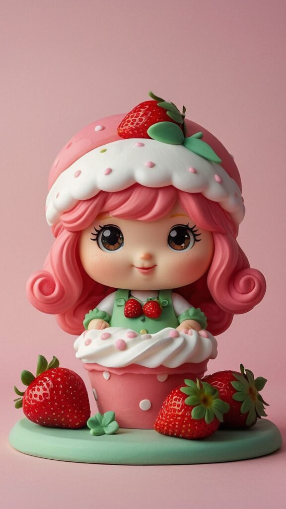 cupcake strawberry shortcake cartoon wallpaper