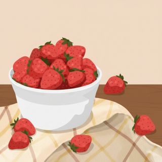 preppy strawberries with clean layout and pastel highlights – aesthetic strawberry wallpaper