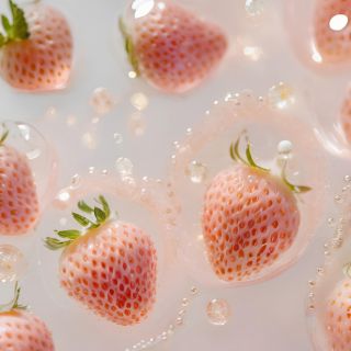 Cute strawberry pattern on pastel pink background Pink Strawberry Wallpaper