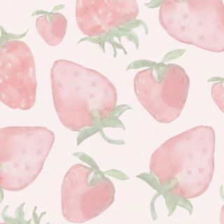 hand-painted strawberry pattern on pastel background – aesthetic strawberry wallpaper