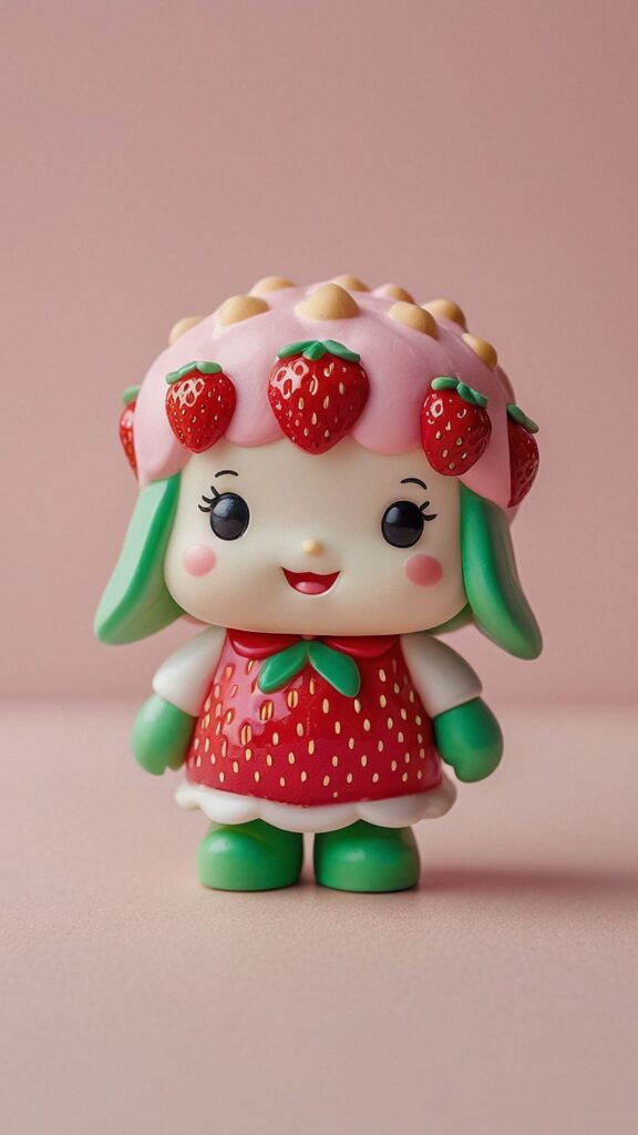 cute and demure strawberry shortcake cartoon wallpaper