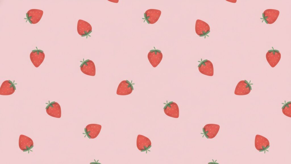 minimal strawberry pattern on clean pastel background – aesthetic strawberry wallpaper
