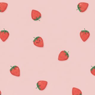 vibrant strawberries on minimal pastel layout – aesthetic strawberry wallpaper