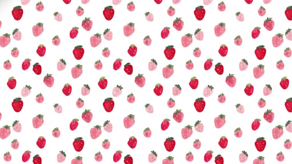strawberries on crisp clean white background – aesthetic strawberry wallpaper
