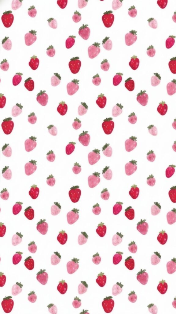 minimal strawberries on bright white background – aesthetic strawberry wallpaper