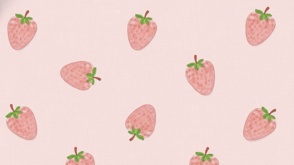 soft pastel strawberries on light background – aesthetic strawberry wallpaper