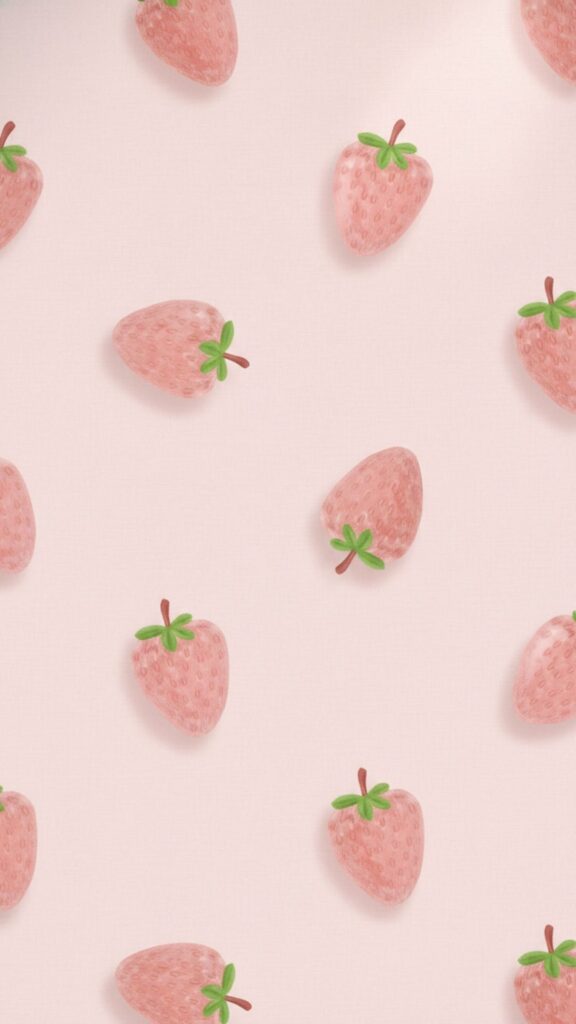 vibrant strawberries with soft pastel gradient – aesthetic strawberry wallpaper