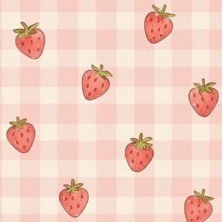 kawaii strawberries with playful pastel highlights – aesthetic strawberry wallpaper