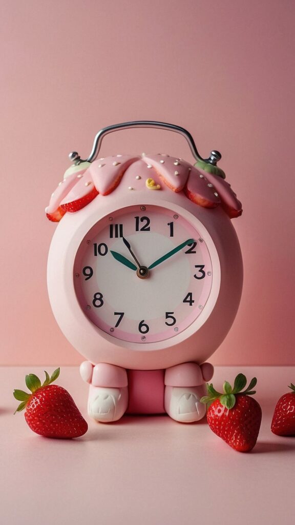 clock strawberry shortcake cartoon wallpaper