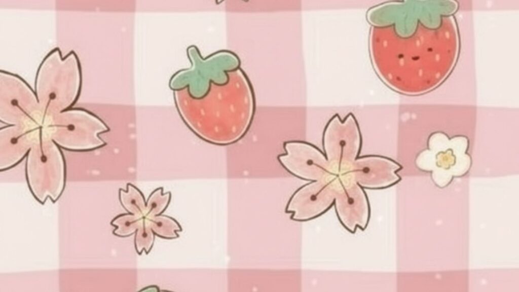 trawberries with soft dreamy pastel haze – aesthetic strawberry wallpaper