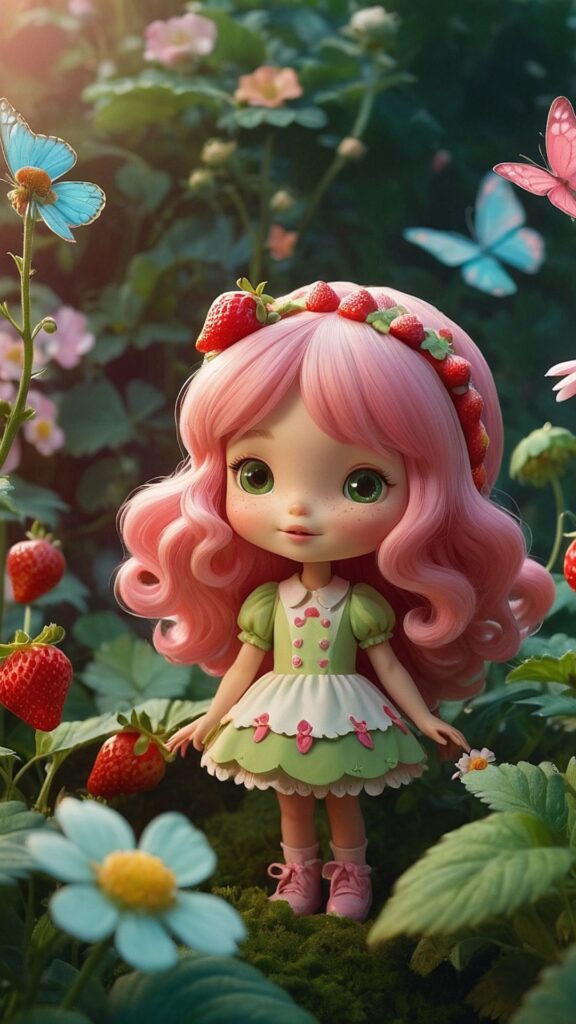 attractive strawberry shortcake cartoon wallpaper