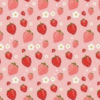 strawberries with flowers and doodle pink strawberry wallpaper