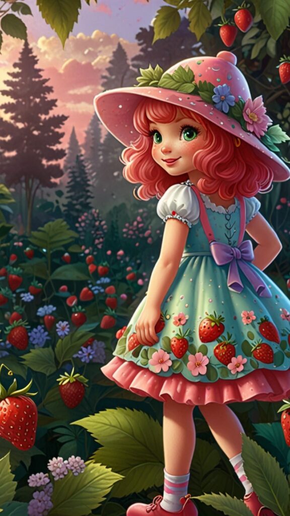 green eyes strawberry shortcake cartoon wallpaper