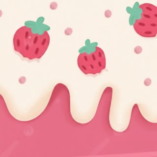 Girly strawberry pattern in pastel pink Pink Strawberry Wallpaper