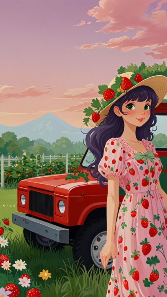 garden strawberry shortcake cartoon wallpaper