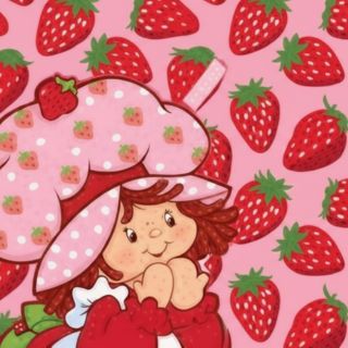 Strawberry pattern background filled with berries strawberry shortcake cartoon wallpaper