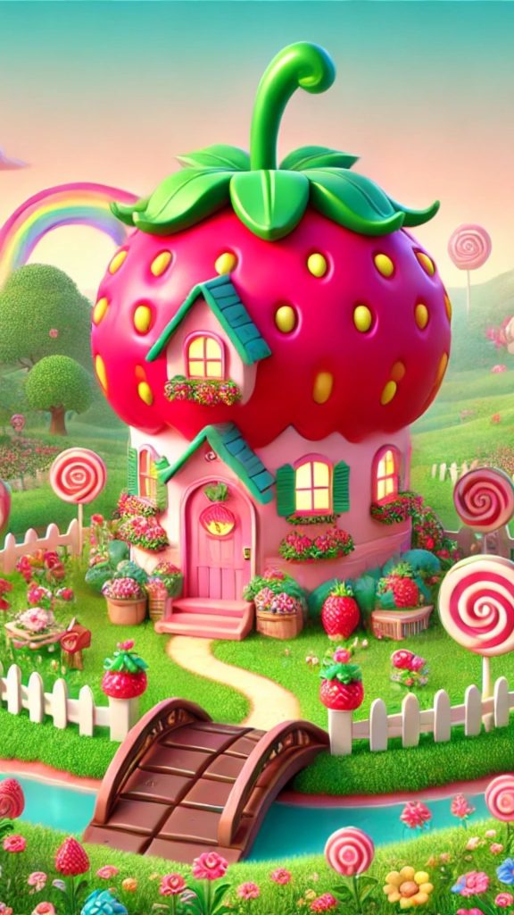 Animated strawberry shortcakes house strawberry shortcake cartoon wallpaper