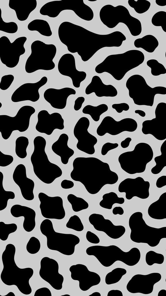 Black cow print with grey background Cute strawberry cow wallpapers