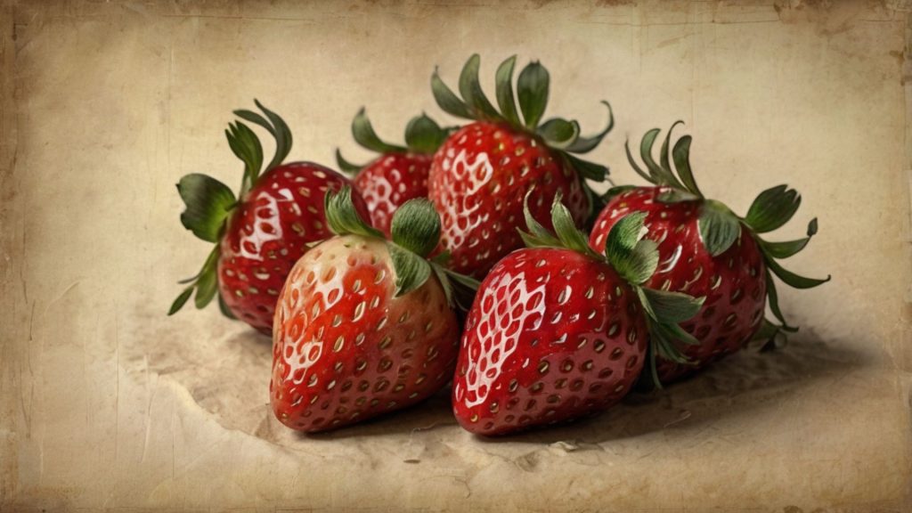 Bunch of strawberries with Vintage paper background strawberry desktop wallpaper
