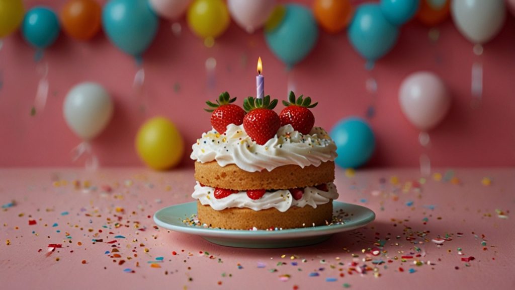 Cake with candle Strawberry Shortcake Cartoon Wallpaper