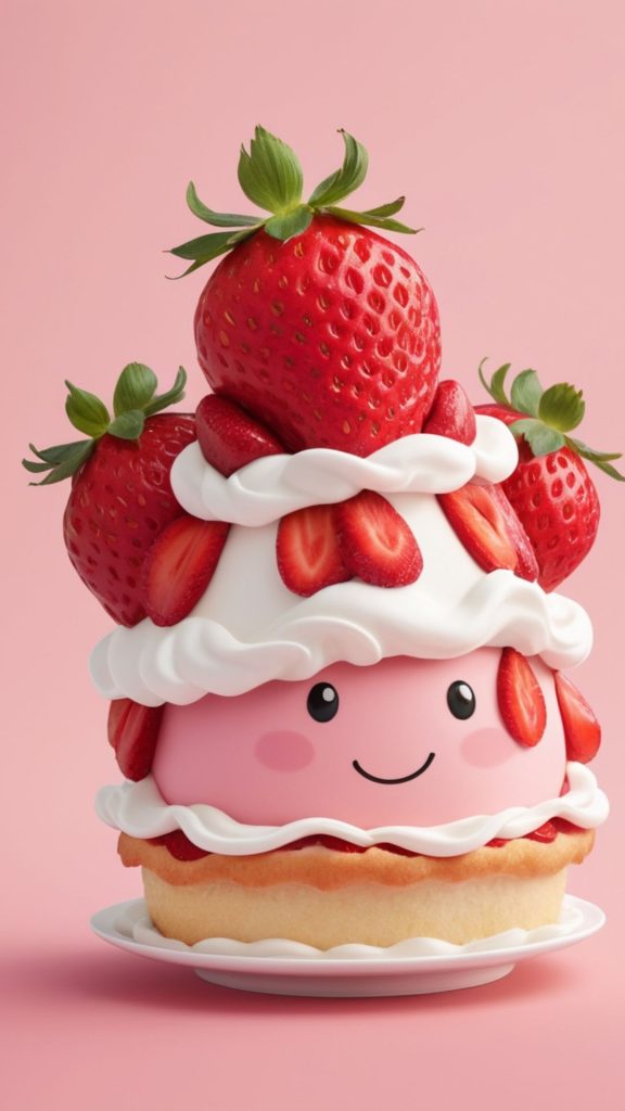 Cream puff Strawberry shortcake cartoon wallpaper