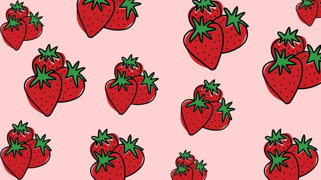 Creamy pink strawberry wallpapers for laptop
