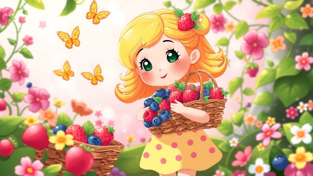 Cute & beautiful Strawberry Shortcake Cartoon Wallpaper