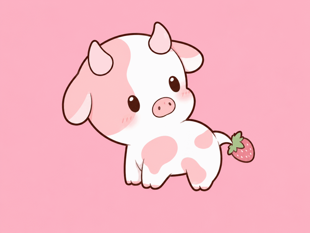 Cute chibi calf-puppy hybrid character