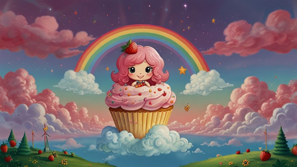 Cute cupcake Strawberry Shortcake Cartoon Wallpaper
