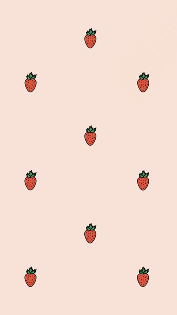 Cute strawberries with pink background Aesthetic Strawberry wallpaper