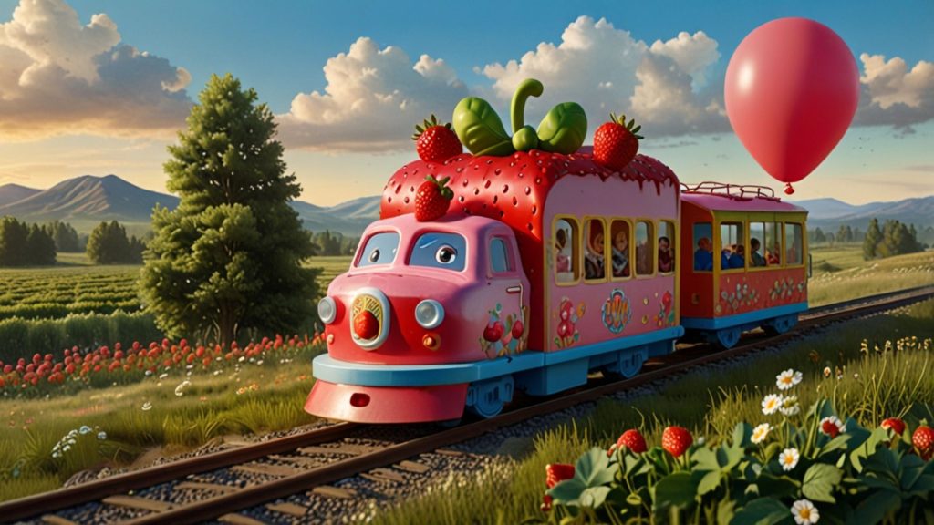 Cute strawberry bus Strawberry Shortcake Cartoon Wallpaper