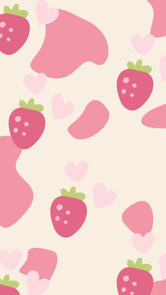 Cute strawberry cow themed cow wallpaper