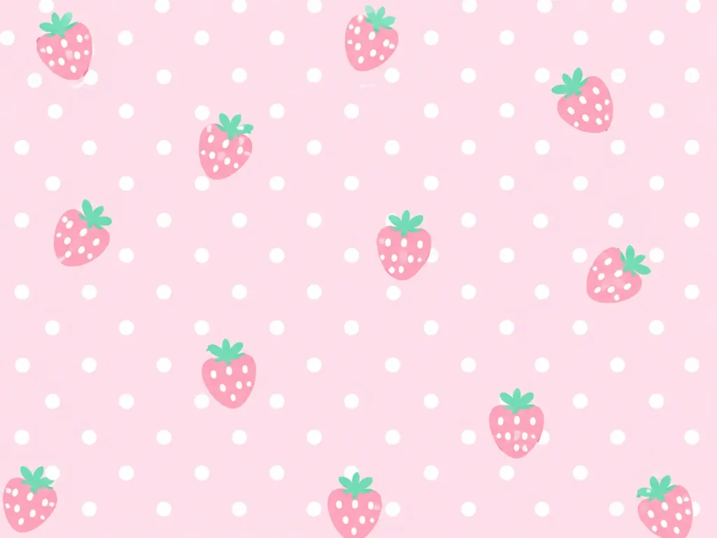 Cute strawberry polka dot pattern