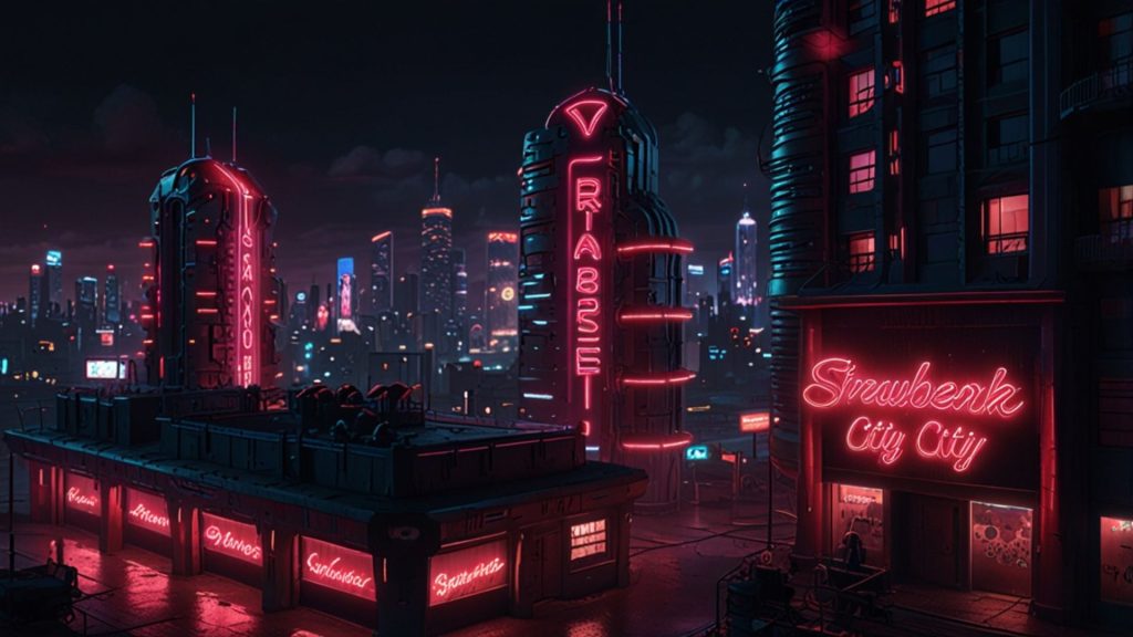 Dark night strawberry city strawberry wallpapers for laptop