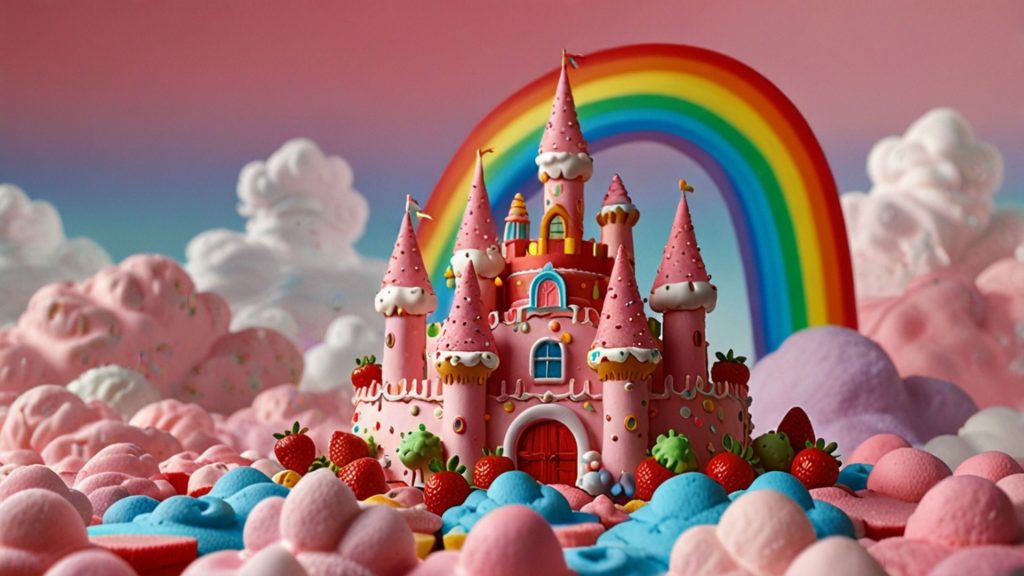Demure and sweet castle Strawberry Shortcake Cartoon Wallpaper