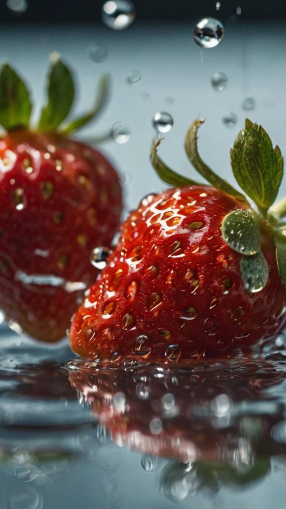 Dewy strawberries strawberry wallpaper