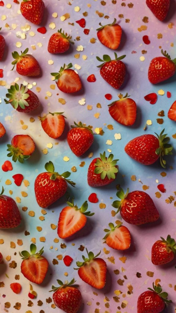 Fresh-picked strawberry wallpaper