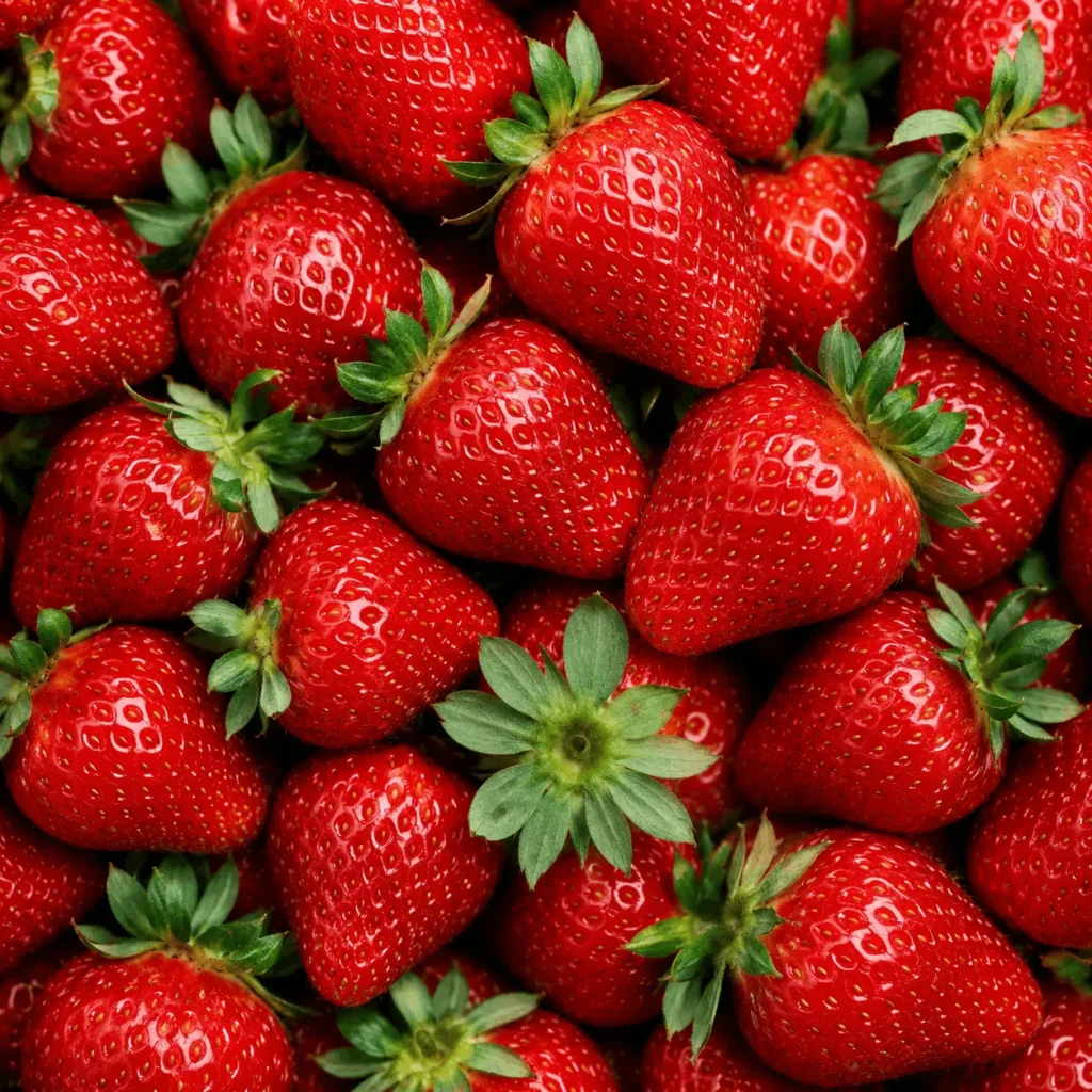 Fresh strawberries in vibrant close-up