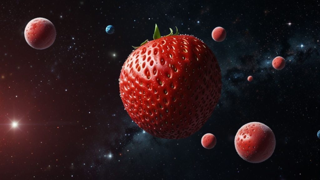 Galaxy themed strawberry wallpapers for laptop