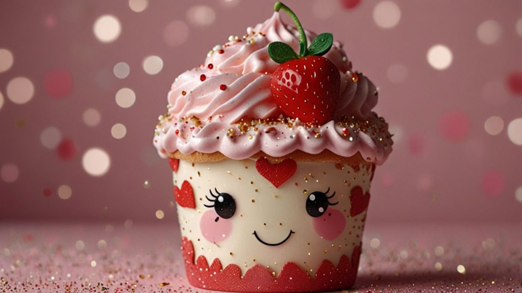 Girly cupcake Strawberry Shortcake Cartoon Wallpaper
