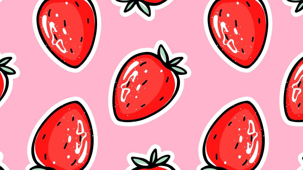 Girly strawberry wallpaper for laptop