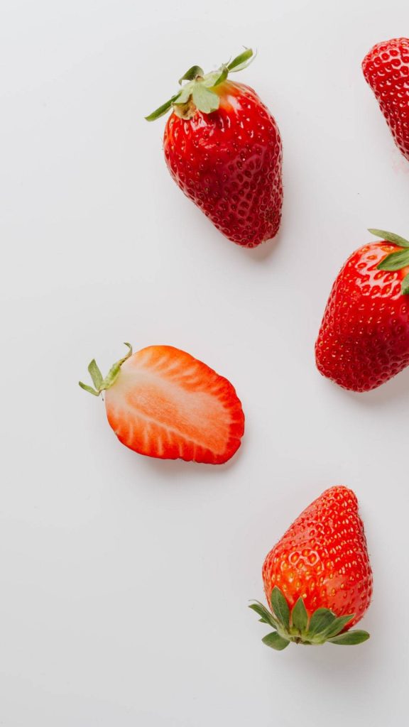 Glistening berries strawberry wallpaper