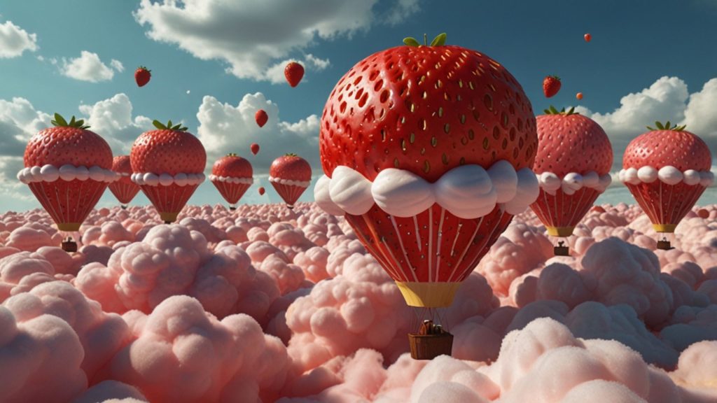 Hot air balloon strawberry wallpapers for laptop