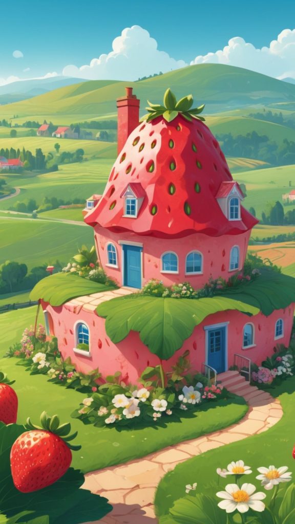 House of strawberry shortcake cartoon wallpaper