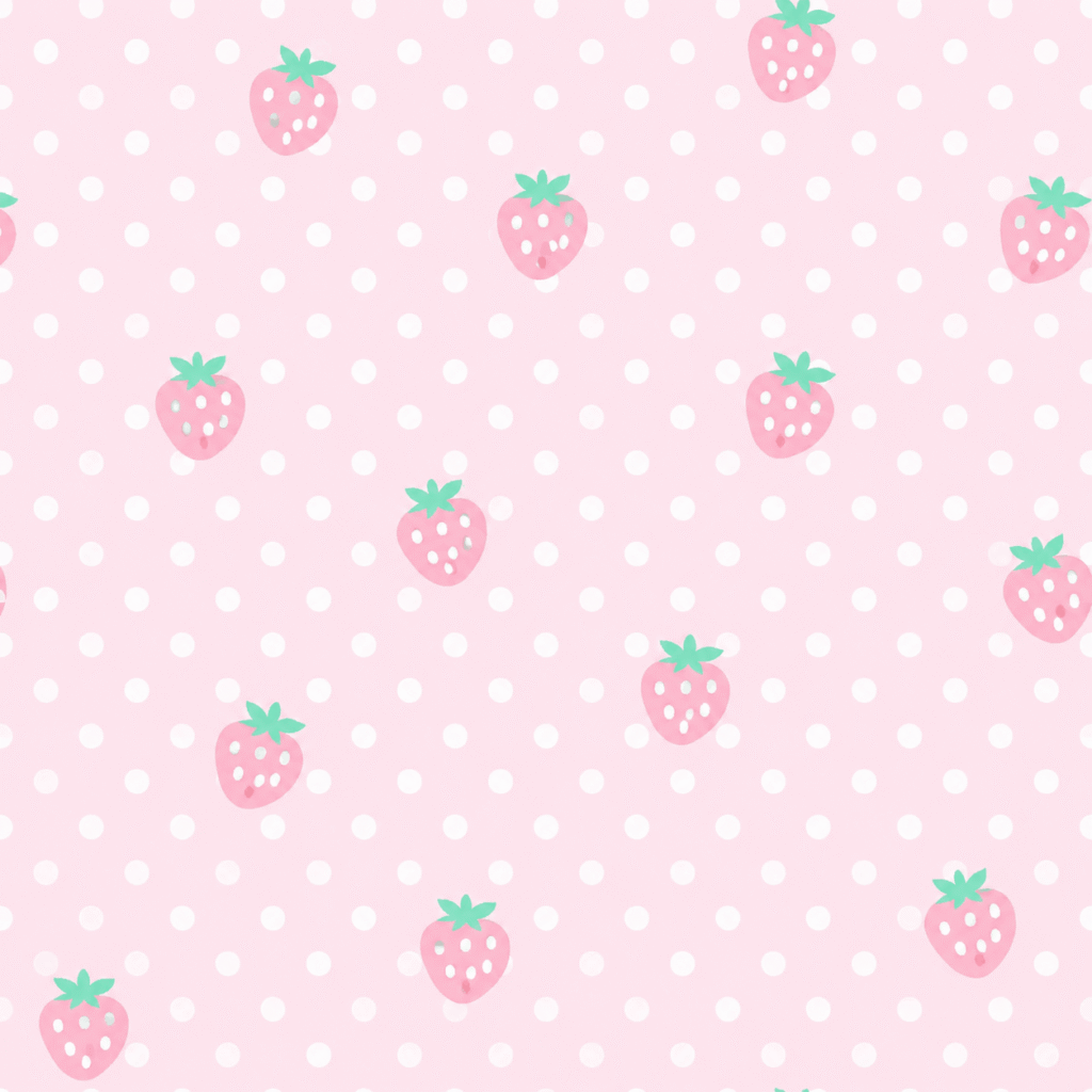 Kawaii strawberry polka dot pattern